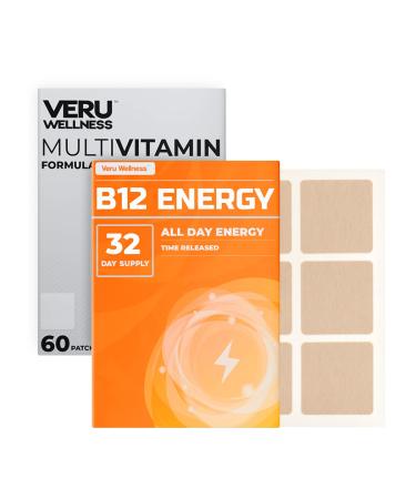 Veru Wellness Bariatric Multivitamin Vitamin B12 with Iron - Post Bariatric Gastric Bypass and Sleeve Gastrectomy - Non Ingest Patch (60 Day Supply)