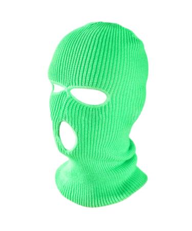 RK-HYTQWR Halloween 3-hole knitted full face cover winter warm neon storm hood mask hat fluorescent green phoenix warrior hat fluorescent green