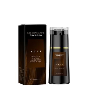 Jimklpy Dark brown herbal shampoo complete and long-lasting gray coverage rich and intense color with deep shine for professional results at home