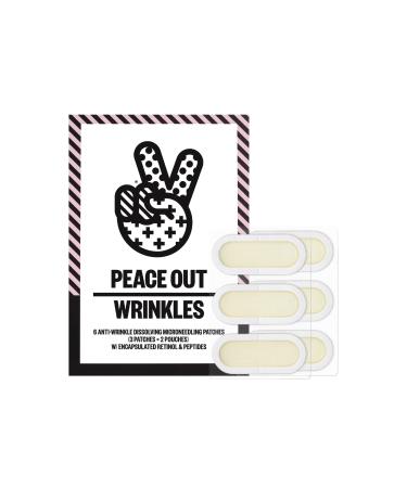 PEACE OUT Skincare Wrinkles. Dissolving Hyaluronic Acid Microneedling Patches with Retinol  Peptides and Vitamin C to Smooth Fine Lines and Wrinkles (6 patches)