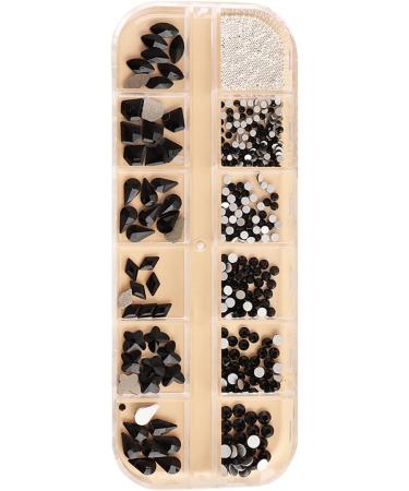 FEIlei 12 Grids Box Set Flat Back Rhinestones and Small Round Diamond Combination for DIY Nail Art Accessories Crystals - Buy Online on GoSupps.com