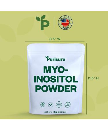 Purisure Myo-Inositol Powder 1kg - Fertility & Hormonal Balance Support | Pure Inositol Supplement for Energy & Brain Wellness - Vegan & Non-GMO - Buy Online on GoSupps.com
