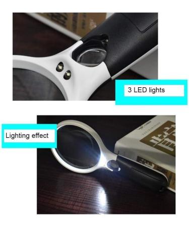 Magnifier Lighted Magnifying Glass Double Light Glass Lens Placed Hand-Held Large Mirror 45 Times Magnifying Glass Old Man Reading Lofty Ambition - Buy Online on GoSupps.com