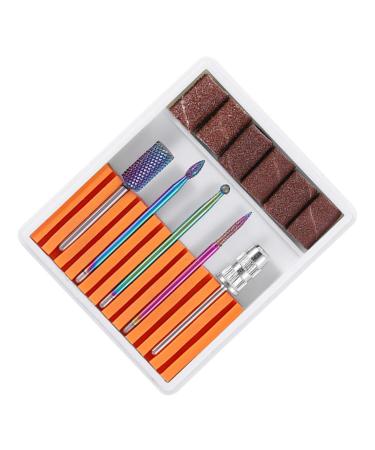 VINTORKY 1 Set pedicure bits gel polish remover drill bit Cuticle Drill Bit manicure drill bits kit de manicura electric tool electrical tools power tools manicure tools nail equipment 6.5x5.5cm Orange
