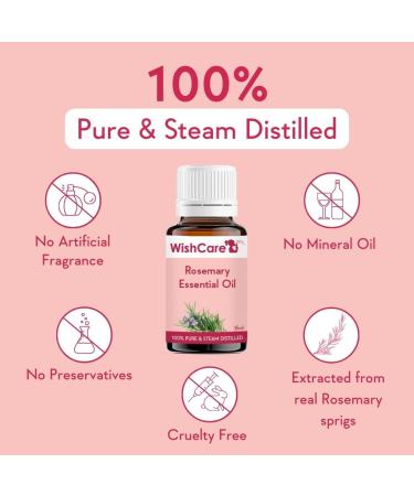 WishCare Rosemary Essential Oil 15 ML - 100% Pure Undiluted & Natural - Buy Online on GoSupps.com