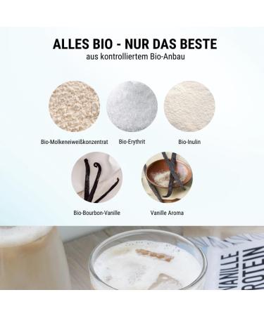 Organic Workout Organic protein powder vanilla with whey protein concentrate with organic erythritol without sucralose and aspartame protein shake premium whey protein from pasture farming - Buy Online on GoSupps.com