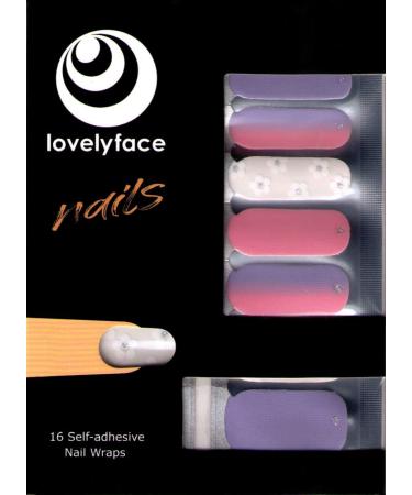 Lovelyface Nails - Sweety Patterned Exclusive Nail Wraps - 16 Thin Self-Adhesive Long-Lasting Nail Foils - Non-Toxic