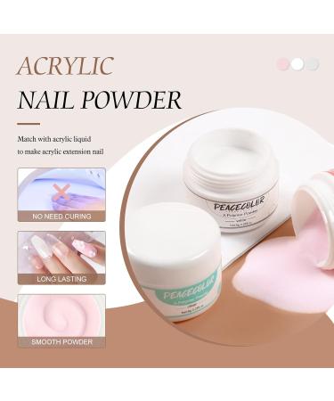 PEACECOLOR Acrylic Nail Kit with Nail Lamp - 3 Colors Powder, 12 Glitter Powders, Acrylic Liquid, Nail Brush, Tips & More - Beginner Kit for Nail Extensions - Buy Online on GoSupps.com