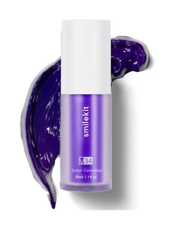 Smilekit Teeth Color Corrector Purple Teeth Whitening Toothpaste Tooth Stain Removal Purple Toothpaste for Teeth Whitening Tooth Color Corrector Removal Coffee Smoking Yellow Teeth (1 PC)