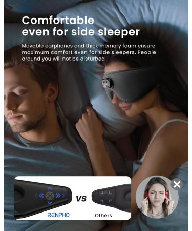 RENPHO EyeSnooze Sleep Mask with Bluetooth Headphones - Ultra Soft 3D Blackout Eye Mask for Side Sleepers, Men - Comfort Night Eye Mask - Fathers Day & Graduation Gifts - Buy Online on GoSupps.com