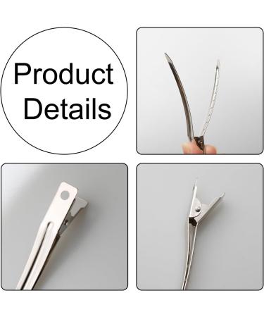 Vanyibro 24 Pieces Duck Bill Silver Curl Clips 3.5 Inches Metal Section Clips for Hair Extensions Alligator Hair Clips - Buy Online on GoSupps.com