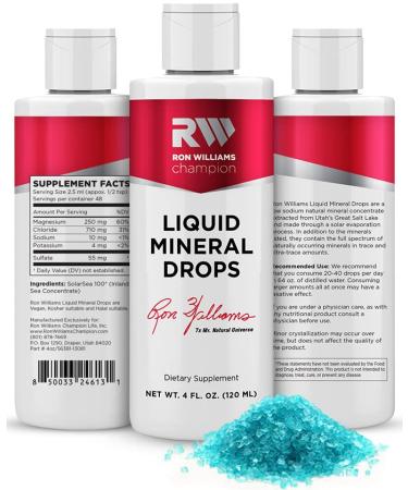 Trace Minerals by Ron Williams - Liquid Trace Mineral Drops for Water Supports a Healthy Metabolism Balances Hormones Boosts Energy Supports Gut Health and Regulates Sleep and Mood. 4 fl. oz.