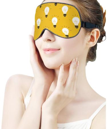Yellow Light Bulb Sleep Mask | Adjustable Strap | Blocks Light for Restful Sleep | Ideal for Men and Women | Perfect for Nighttime, Travel, and Naps - Buy Online on GoSupps.com