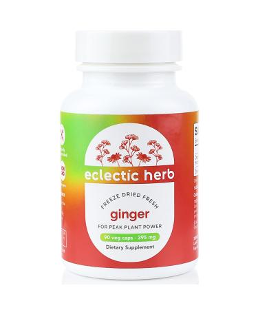 Eclectic Institute Raw Fresh Freeze-Dried Ginger 395 mg 90 Non-GMO Veggie Caps