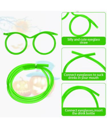 Funny Straw Glasses Silly Straw Glasses Crazy Straws Glass Straw with Mustache Bridal Shower Party Supplies Bar Accessories Reusable Drinking Straws(Green) - Buy Online on GoSupps.com