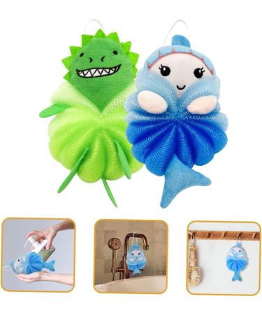 Healeved 2pcs Children s Bath Loofah Sponge - Cartoon Animal Body Wash Shower Loofahs for Kids & Newborns - Buy Online on GoSupps.com