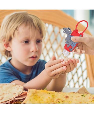 4Pcs Cute Dinosaur Kids Hand Sanitizer Holder with Leak Proof Silicone Case - Refillable Travel Bottles for Liquid Soap & Lotion - Buy Online on GoSupps.com