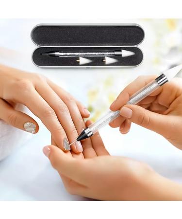 OOTDAY Rhinestone Picker Dotting Pen Dual End Nail Rhinestone Picker Tool with 2 Extra Wax Tips Dotting Pen for Stones Crystals Gemstones White - Buy Online on GoSupps.com
