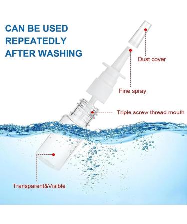 Koawensa 20Piece Nasal Bottle Clear Small Empty Nose Bottle Reusable Fine Mist Sprayers for Travel 10ML - Buy Online on GoSupps.com