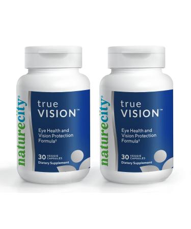 NatureCity True-Vision Eye Health Supplement - Plant-Based Lutein and Zeaxanthin with High Potency Saffron 20mg - Blue Light Protection Support Central and Night Vision (60 Veggie Capsules) 1 Count (Pack of 60)