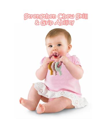 BWkoss 2Pcs Silicone Teething Toys - Pink Baby Wrist Teether Set for Infants & Toddlers, Key Paw Design - Baby Shower, Birthday, Valentines, Easter Gifts - Buy Online on GoSupps.com