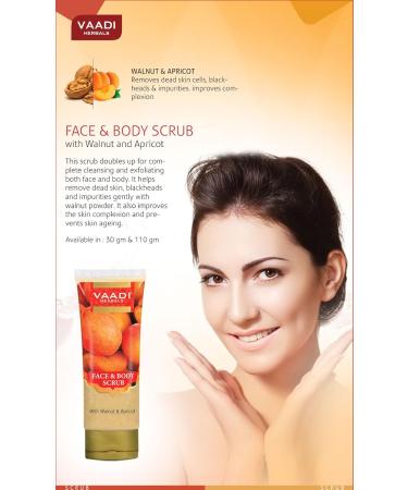 Vaadi Herbals Face & Body Scrub with Walnut & Apricot - 110g x 2 | Natural Exfoliating Scrub for Glowing Skin - Buy Online on GoSupps.com