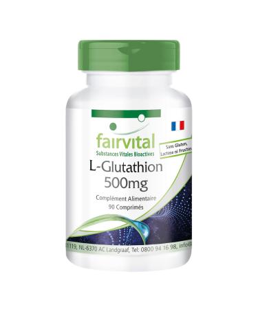 Fairvital | L-Glutathione 500mg - box of 3 months - VEGAN - Highly dosed - 90 tablets