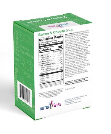 NutriWise Bacon & Cheese Protein Soup 7/Box | Healthy Meal Replacement for Hunger Control | Low Fat, Low Sugar, 100 Calorie, Low Carb - Buy Online on GoSupps.com