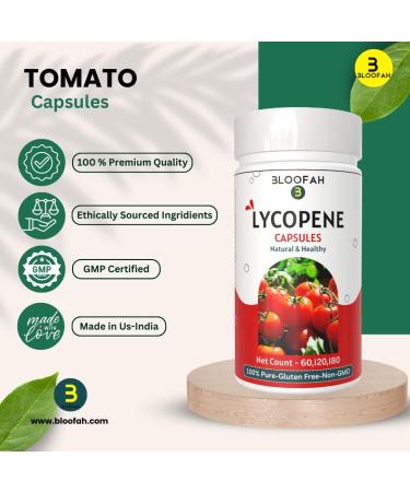 Tomato Powder Capsules 500mg - 180 Count | Organic Lycopene Supplement | Gluten Free Non-GMO Plant Based Health & Wellness Support - Buy Online on GoSupps.com