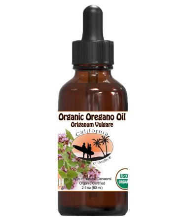 CALIFORNIA ACADEMY OF HEALTH Oregano Oil - 2 oz Bottle - 100% Pure Certified Organic Oregano Oil Since 2004