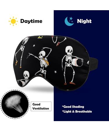 Dancing Music Skeletons Sleep Mask - Adjustable Eye Cover for Men and Women | Block Light for Night Travel and Nap - Buy Online on GoSupps.com