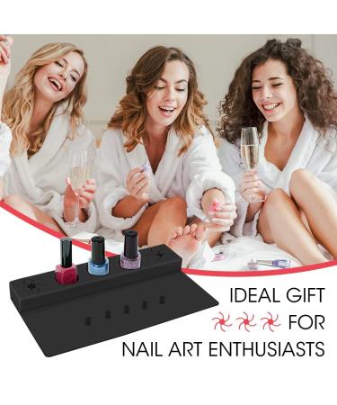 Nail Polish Holder Silicone 2 in 1 Organizer Case Set with Hand Rest Mat - Black - Buy Online on GoSupps.com