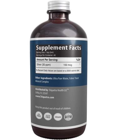 Bioactive Colloidal Silver 8 oz Glass Bottle Vegan 30 PPM Nano Ions - Immune Support (48 Servings) - Buy Online on GoSupps.com