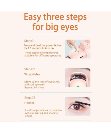 Wpsagek Eyelash Heated Curler | Portable Lash Curling Tool Rapid Heat-up Lash Curler with 3 Heating Modes Temperature Control Eye Lash Curler Makeup for Women Pink - Buy Online on GoSupps.com