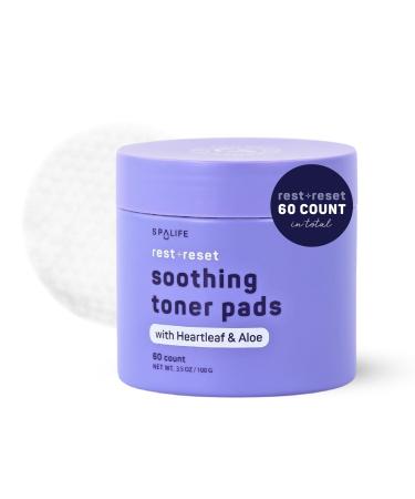 SpaLife Beauty Rest & Reset Toner Pads for Uneven Skin Tone Redness Clogged Pores Dehyrated Skin with Aloe Heartleaf & Purslane Toner Pads for Face Face Pads Pre-Soaked Pads Rest + Reset Soothing