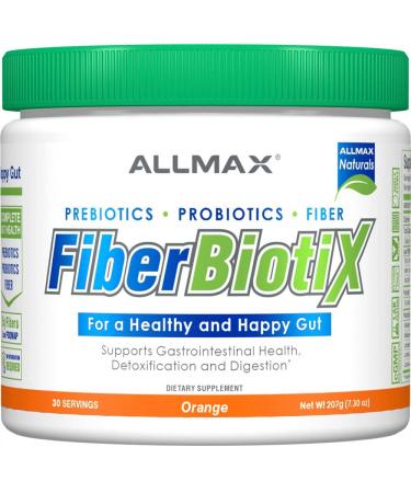 ALLMAX Naturals - FiberBiotix - Supports Gastrointestinal Health Detoxification and Digestion for a Healthy and Happy Gut (207g Orange)
