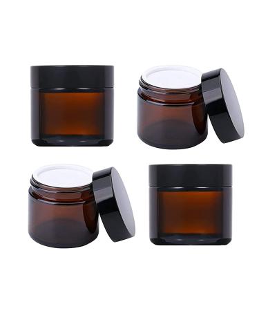 CREMEDING Empty Cosmetic container CREMEDOSE Empty 50ml glass Refillable container Brown glass container Reusable empty glass glasses made of glass for cosmetics creams lotion athletic oils 4 pieces