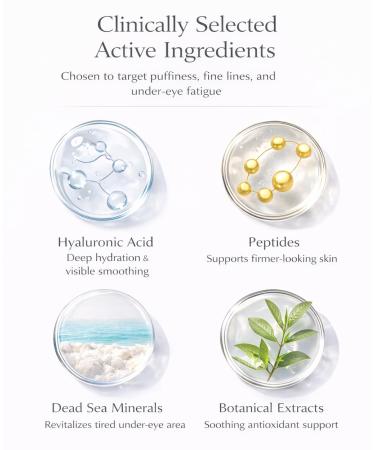 Individuel Gen ve Instant Eye Cream for Puffiness and Wrinkles Hyaluronic Acid & Peptides Firming Under Eye Treatment for Fine Lines Dark Circles & Aging Skin (0.87 oz) - Buy Online on GoSupps.com