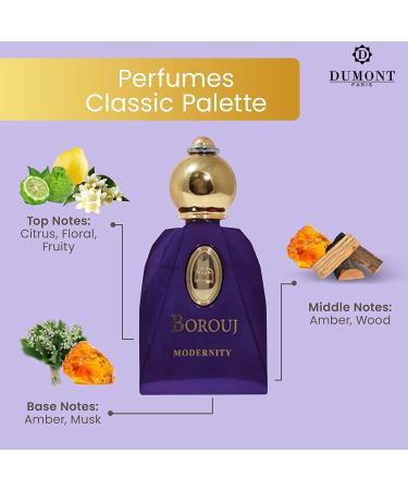 Dumont BOROUJ MODERNITY - 85ml Travel Size - Arabian-Inspired Unisex Perfume for Men & Women - Citrus Floral Fruity Amber & Wood Fragrance - Long Lasting Cologne Mist & Body Spray - Buy Online on GoSupps.com