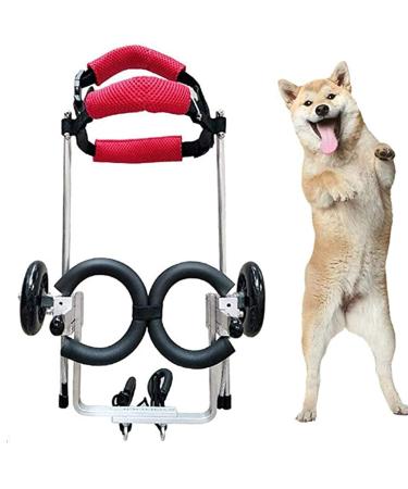 Dog Wheelchair Aluminum Alloy Pet Wheelchair 2-Wheel Full Support Pet Rehabilitation Wheelchair Pet Wheelchair Cart for Hind Leg Rehabilitation Disabled Dog XXS