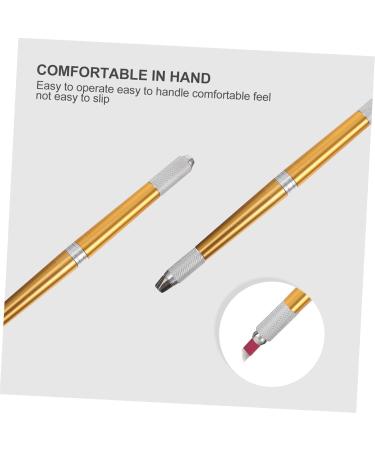 Didiseaon Makeup Aluminium Pencil Make Pen Manual Eyebrow Embroidered Supply Permanent Professional 14.2x0.9cm Golden - Buy Online on GoSupps.com