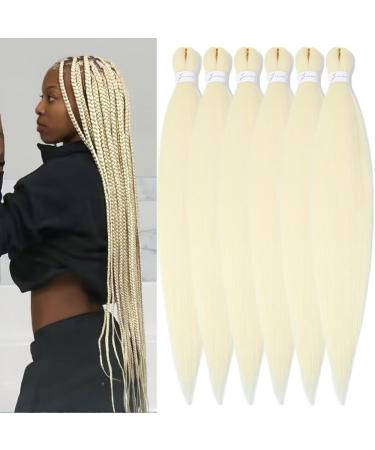 YDDM PRE Stretched Braiding Hair Extensions 32 inch 6packs Extensions Kunsthaar Braids Golden Hair Extension Art hair for braid Extension for Braids Jumbo Braids Hair (32 inches 613#) 81cm-32 inches (6 Pack) 613#