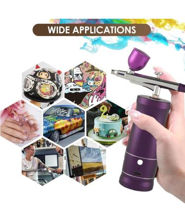 Dewedrt Handheld Airbrush Rechargeable Airbrush Compressor Airbrush Set for Nail Art Barber Makeup Painting Pink - Buy Online on GoSupps.com