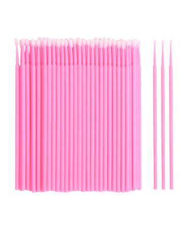 100 pieces microbursten eyelash brush disposable eyelash extension brush micro applicator brush cleaning stick Applicator lashes graft tools for make-up oral and cleanliness (pink) - Buy Online on GoSupps.com