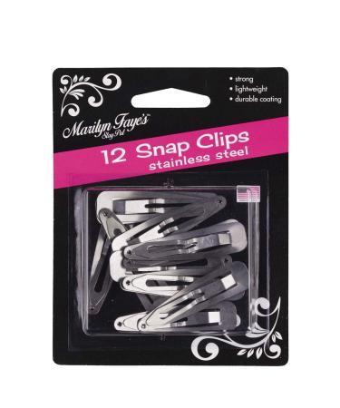 Marilyn Faye Stainless Steel Hair Clips Snap Barrettes Set of 12 for Girls, Toddlers, Kids, Women - Buy Online on GoSupps.com