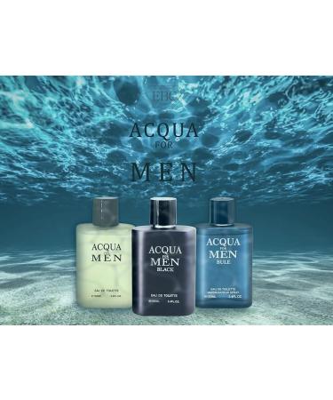 Acqua for Men Black Cologne for Men 3.4/100ml (Inspired by Light blue) Eau de Toilette Natural Spray - Buy Online on GoSupps.com