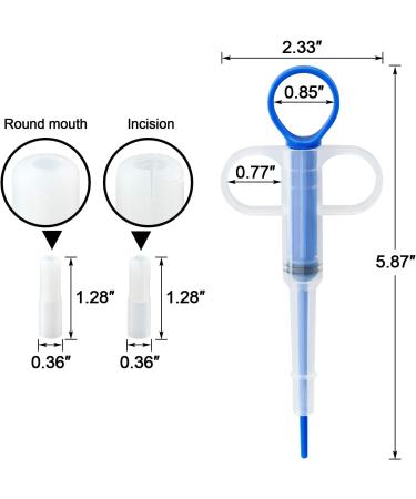 PAGOW Pet Medicine Feeder Silicone Syringe with Soft Tips for Cats and Dogs - Blue (2pcs) - Buy Online on GoSupps.com