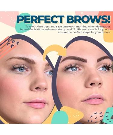 Eyebrow Stamp Kit Waterproof One-Step Brow Shaping with 24 Stencils | Dark Brown Perfect Eye Makeup Tool - Buy Online on GoSupps.com