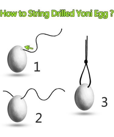 JSDDE YONI EIER - Rose Quartz Egg Massage Stone for Women | 3 Sizes Drilled Silk Cord & Instructions for Muscle Relaxation - Buy Online on GoSupps.com