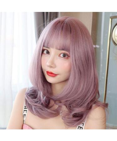 Buy BGHJUE Gray Long Curly Wig with Air Bangs - Cute Fluffy Big Wave Hair for Women - International Shipping Available - Buy Online on GoSupps.com
